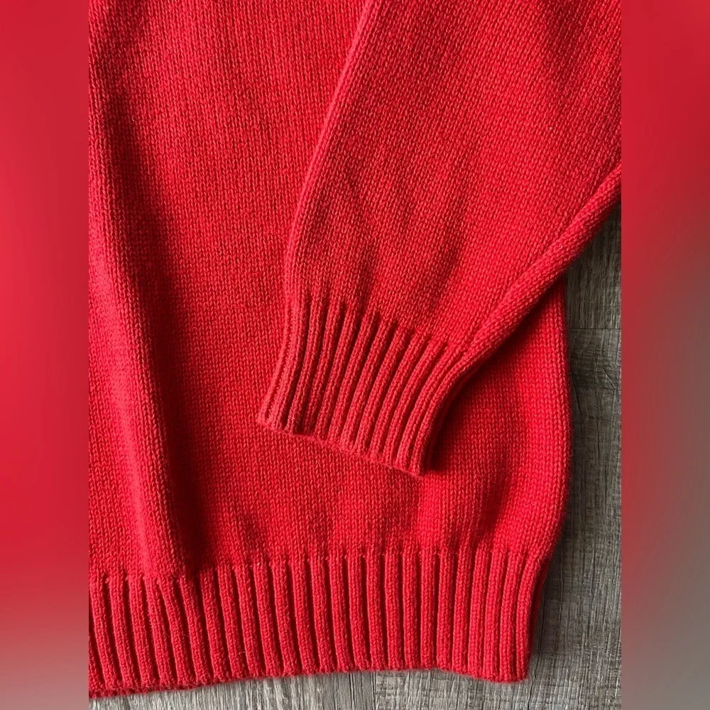 Carters Chunky Sweater Bright Coral Ribbed, Warm Quarter Zip Sweater Kids Sz 6